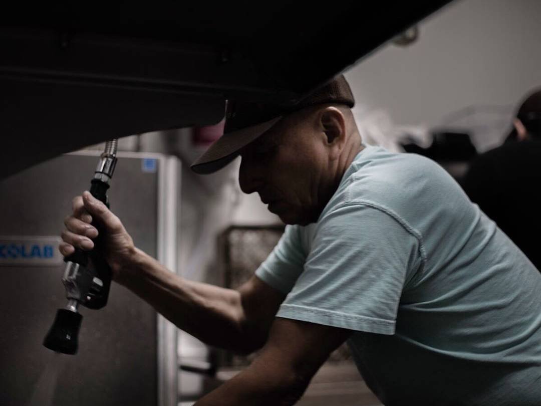 The dishwasher at a restaurant